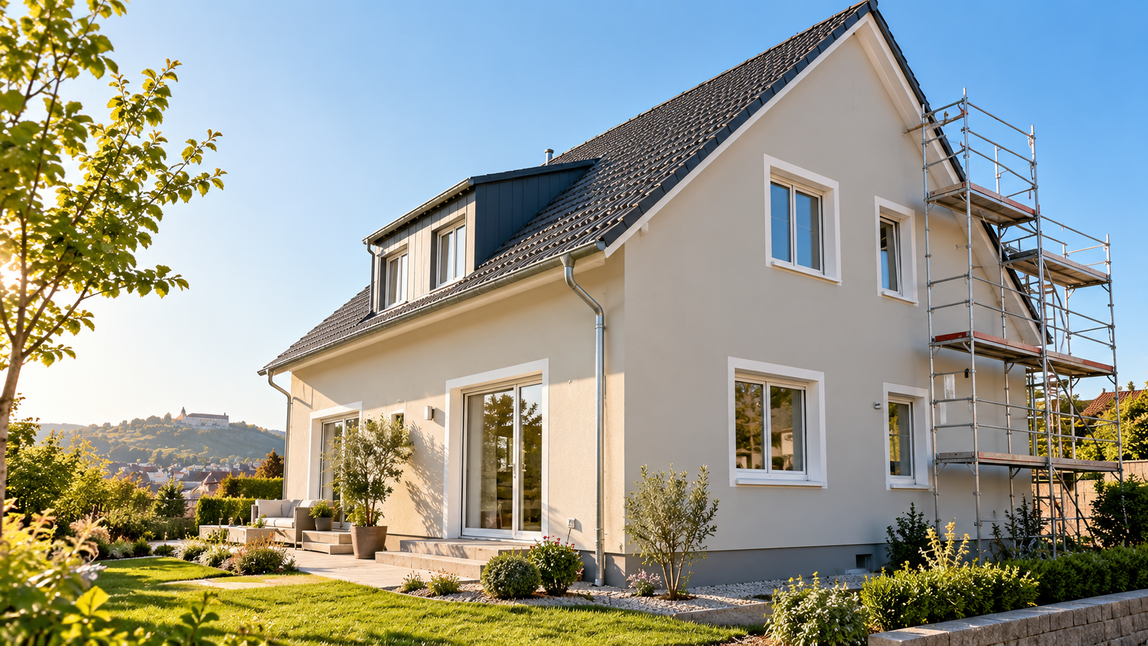 Renovierte Hausfassade in Unterfranken&nbsp;– Fassadengestaltung vom Maler aus Würzburg