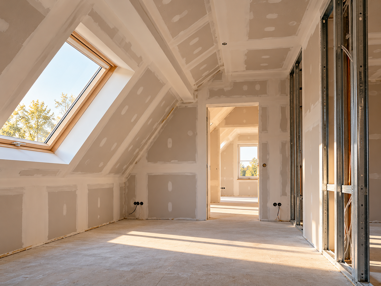 Dachgeschossausbau mit Gipskarton&nbsp;– Trockenbau in Würzburg